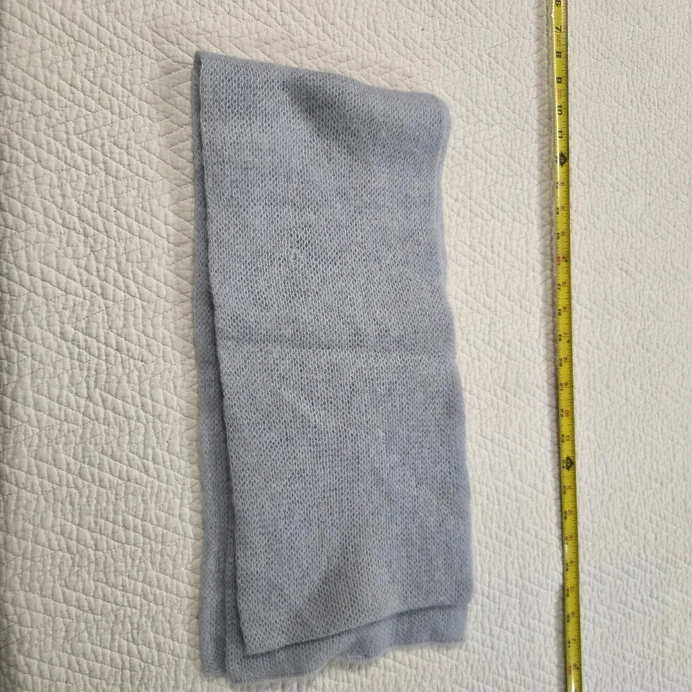 GAP Light Blue Mohair Blend Fuzzy Open‎ Knit Rectangle Scarf Snowflake Logo